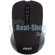 Мышь беспроводная HIPER HOMW-101, 1000-1600 dpi, оптический, 4 кнопки, Soft-touch покрытие, USB-приемник, 2,4 ГГц, батарея 1хАА, черный (HOMW-101)