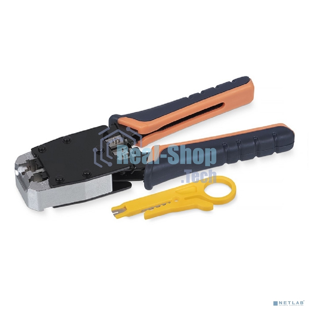 Инструмент для обжима проводников Cabeus, RJ-45 (8P8С); RJ-12 (6P6С), профессиональный, (HT-500)
