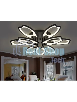 Потолочный светодиодный светильник FA581/6+3 BK черный 162W 700*640*120 (ПДУ РАДИО 2.4G)