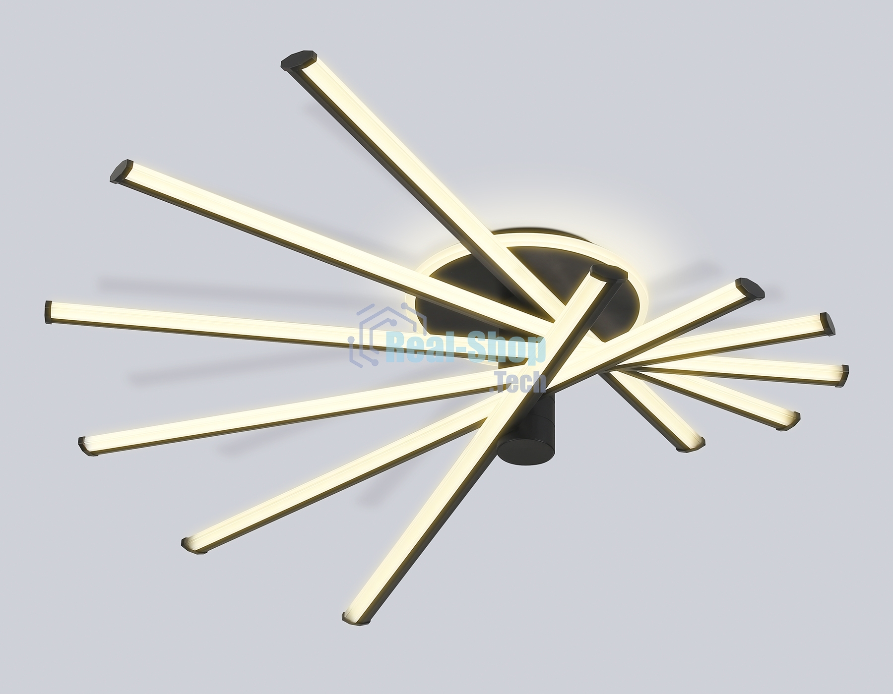 Потолочный светодиодный светильник Ambrella light FL6232 BK черный 96W 3000K-6400K 605*605*200 (ПДУ ИК)