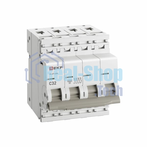 Выключатель автоматический модульный 4п 32А C 4.5кА ВА 47-63N PROxima EKF M634432C