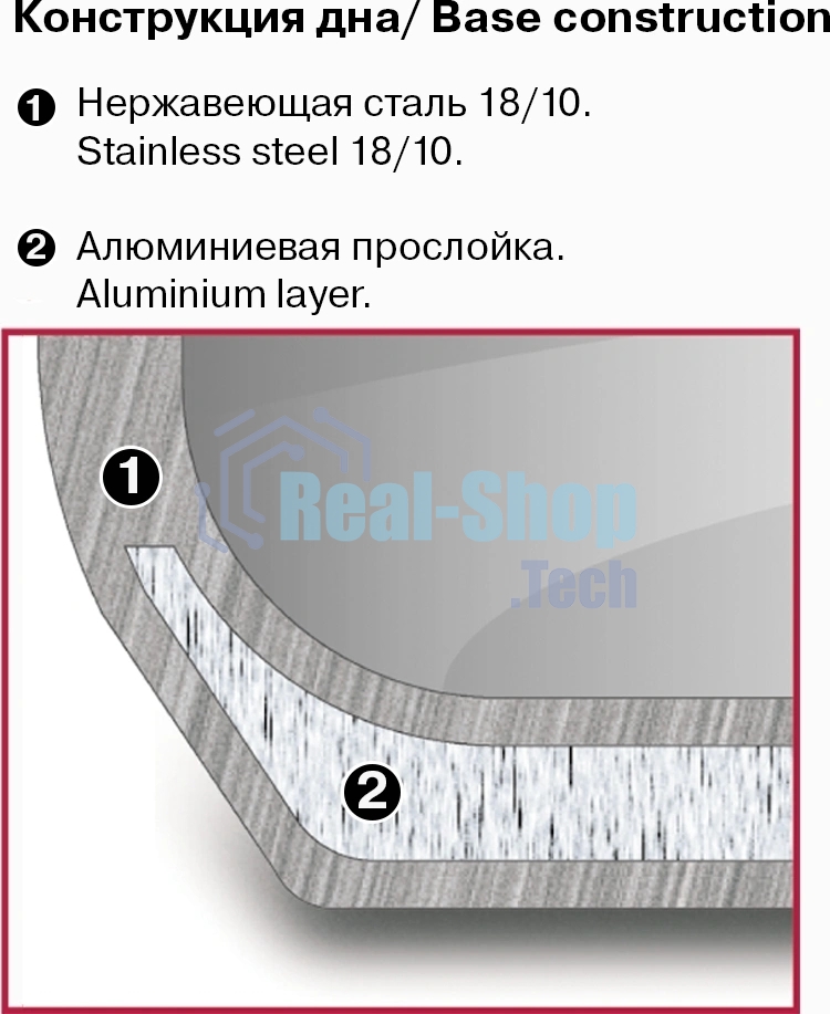 Кастрюля Rondell Calypso RDS-1671 3.8л. d=20см (с крышкой) сталь