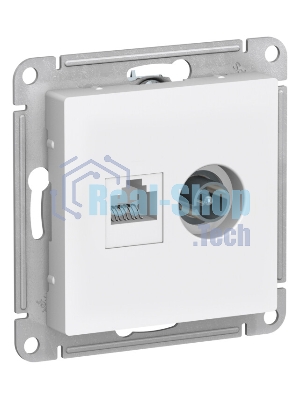 Механизм розетки 2-м AtlasDesign комп. RJ45 кат.5E+TV белый SchE ATN000189