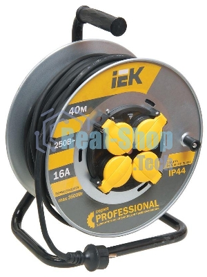 Катушка УК40 Iek WKP16-16-04-40-44 на мет с т/з 4 места 2 Р + P Е/40м КГ 3х1,5мм2 IP44 