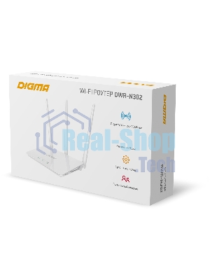 Роутер беспроводной Digma DWR-N302 N300 10/100BASE-TX белый (упак.:1шт)