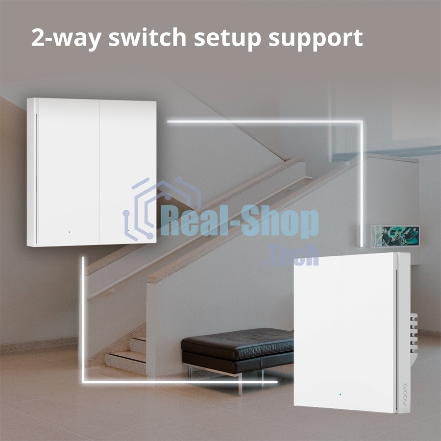 Выключатель умный Aqara Smart wall switch H1 (with neutral, double rocker) WS-EUK04