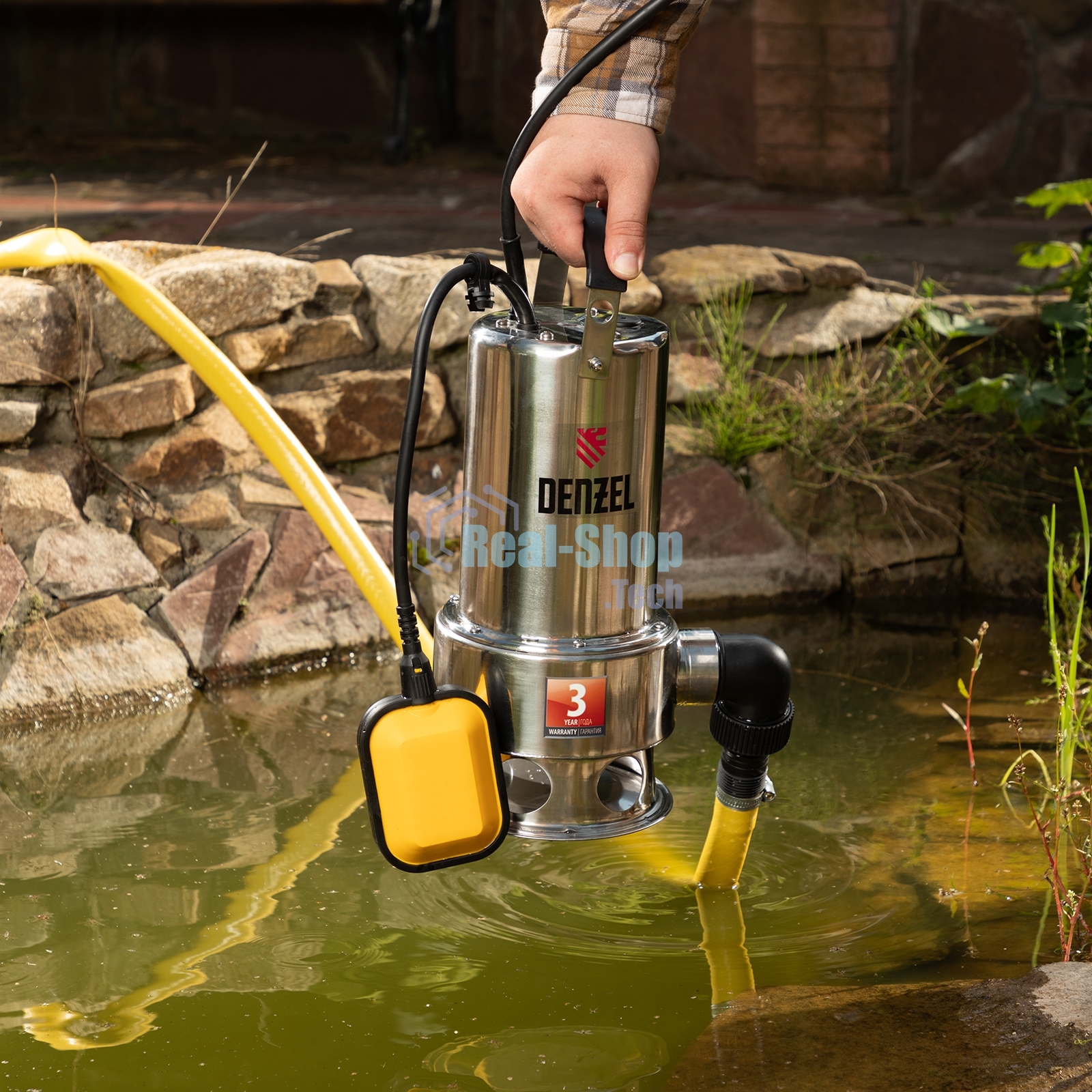 Насос Denzel DP1100X дренажный 1100Вт подъем 11м 15500л/ч