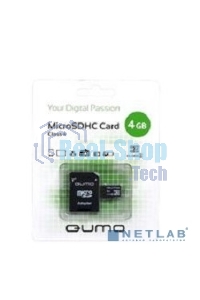 Флеш карта QUMO QM4GMICSDHC4 4Gb MicroSDHC Class 4, SD adapter
