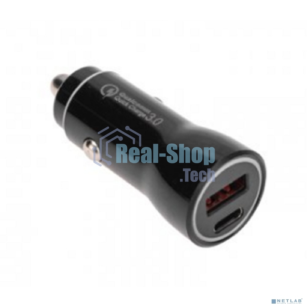 Автозарядка в прикуриватель Rexant АЗУ USB-A (QC 3.0)+USB-C (PD), 38Вт черный