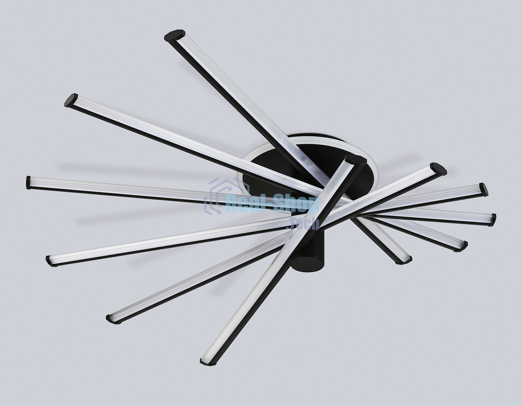 Потолочный светодиодный светильник Ambrella light FL6232 BK черный 96W 3000K-6400K 605*605*200 (ПДУ ИК)