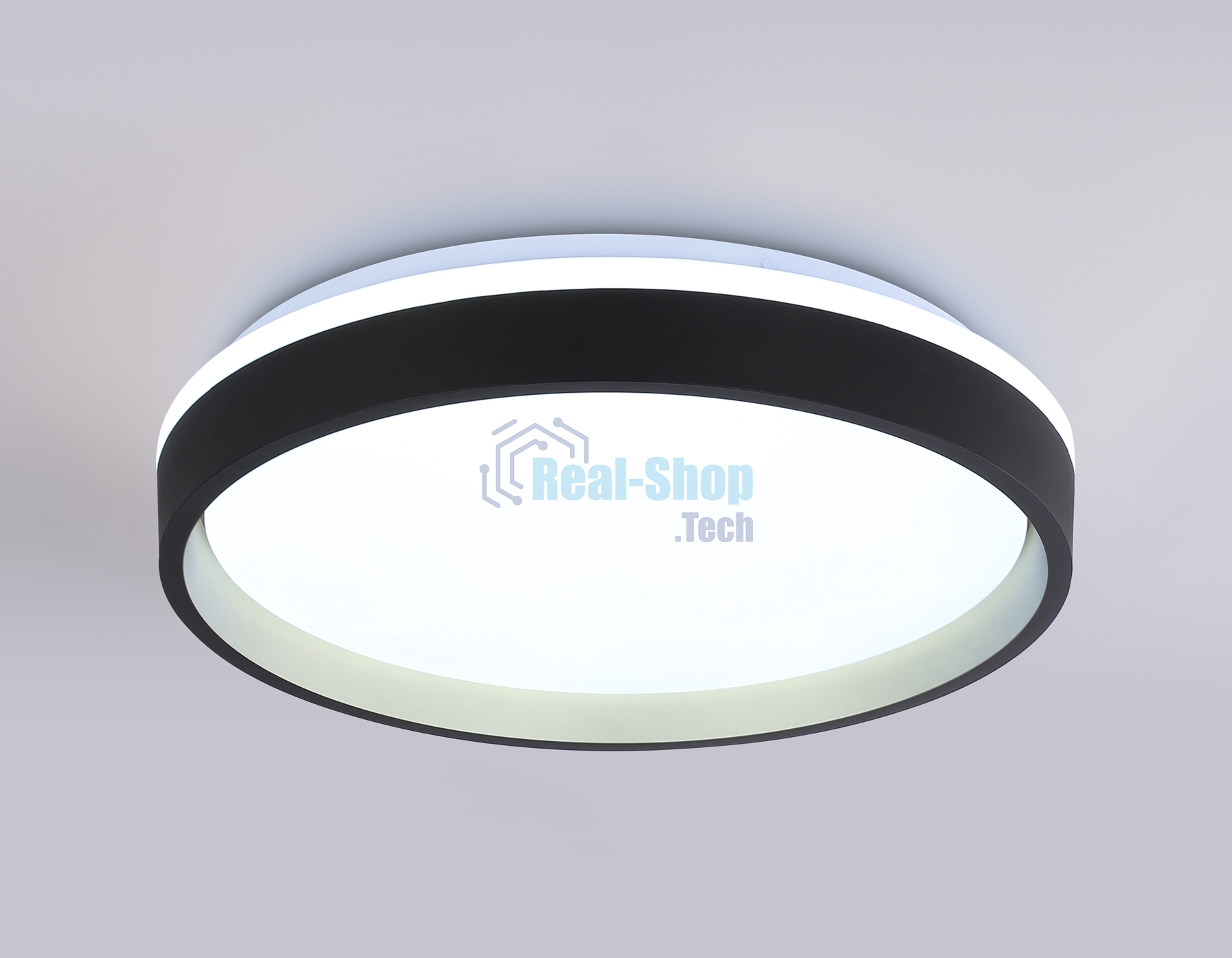Светодиодный светильник RGB Ambrella light FZ604 BK/GD черный/золото IP20 46W 3000K-6500K+RGB D390*80 (ПДУ ИК)