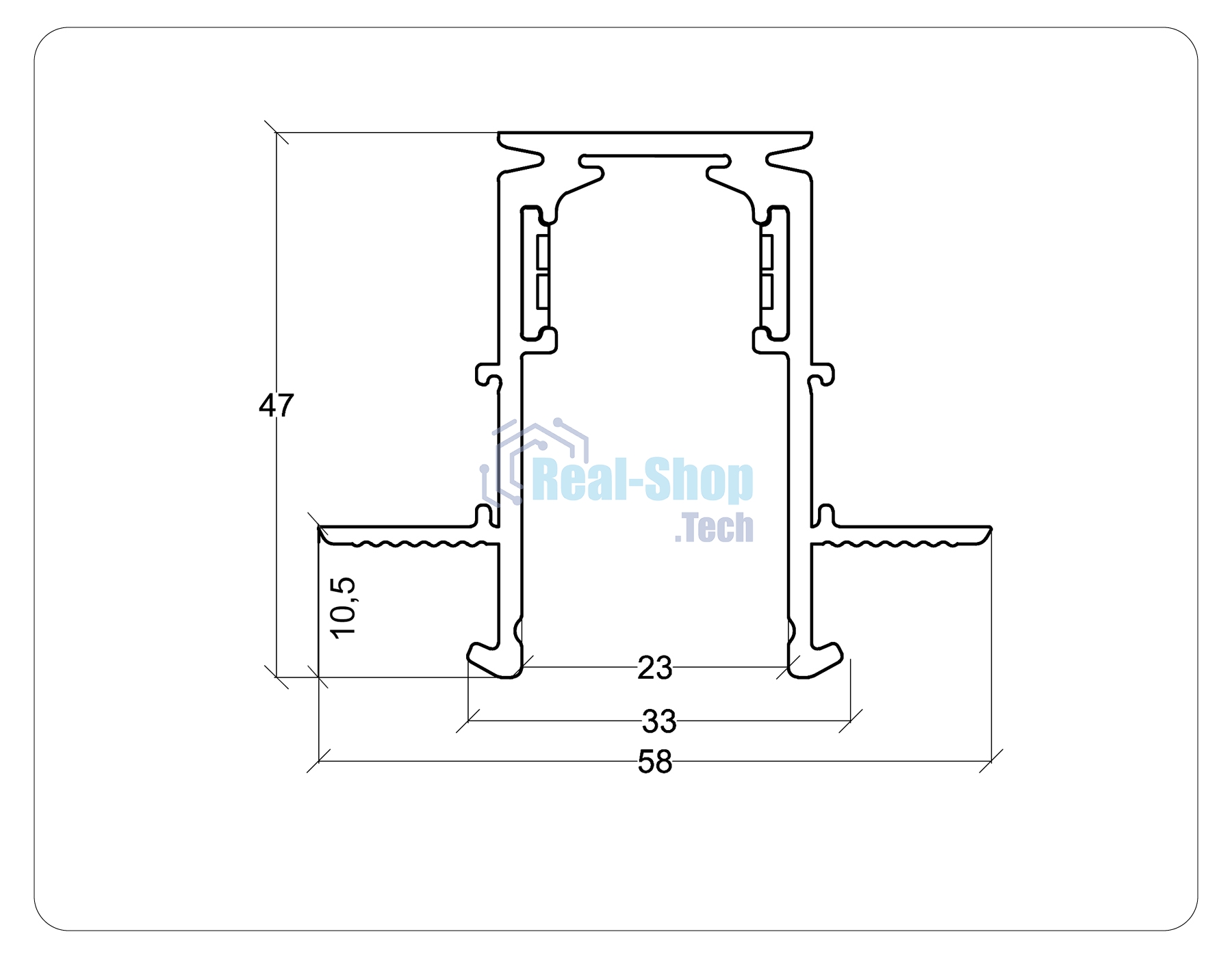 Шинопровод GL3331-9.5 WH белый IP20 48V 2000*60*46.8