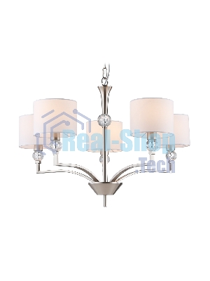 Люстра Ambrella light LH71121/5 SN/WH никель/белый E14/5 max 40W D660*880
