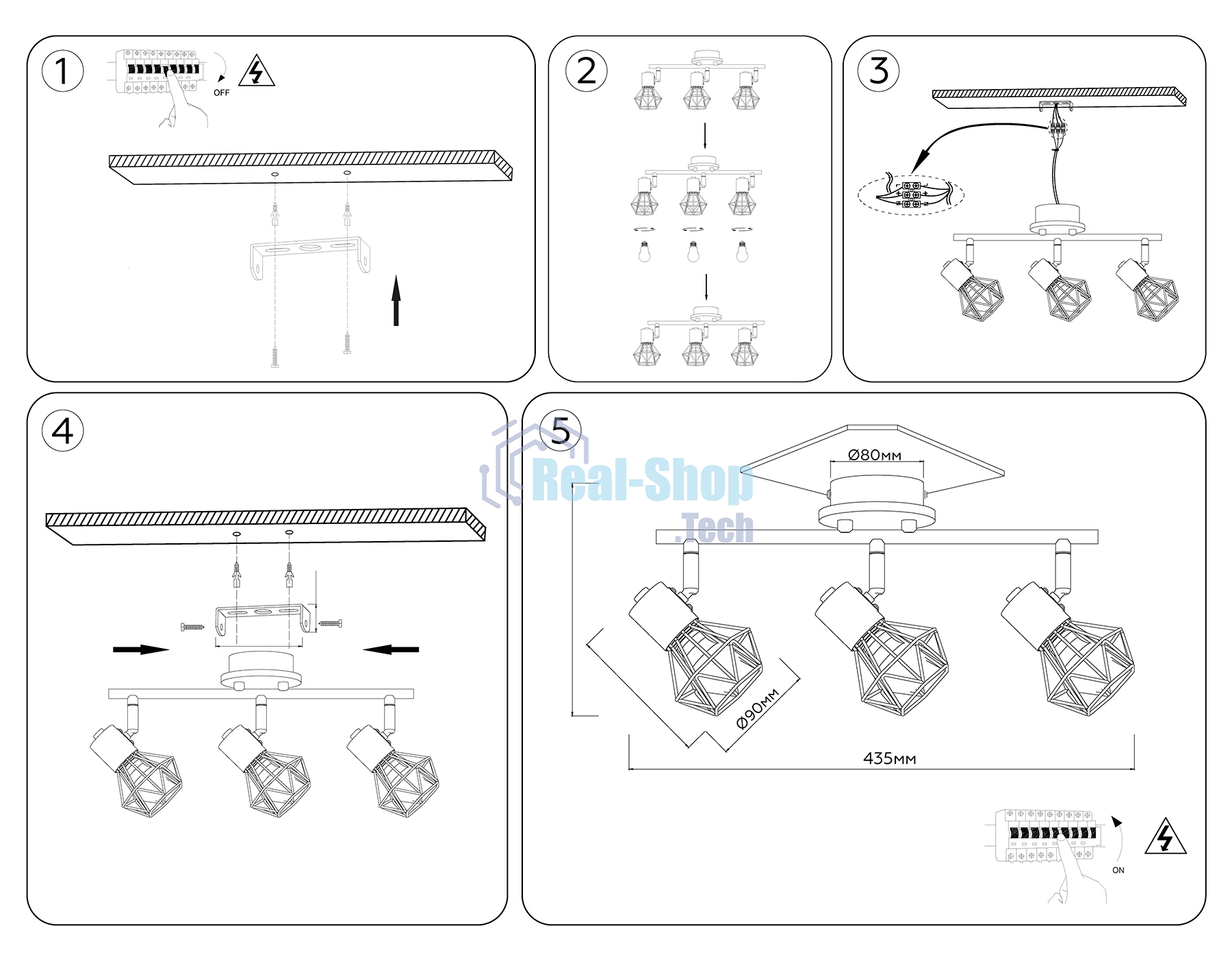 Светильник Ambrella light TR8753/3 BK/WD черный/дерево IP20 E27/3 435*115*200