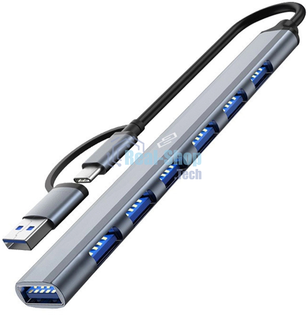 USB-концентратор Digma DHUB-7USB-AC-3.0, USB-C + USB-A, USB 3.0 7 портов, USB