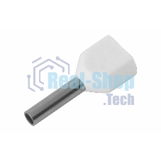 Наконечник штыревой втулочный изолированный Rexant F-8 мм 2х0.5 мм² (НШВи(2) 0.5-8/Ги2 0,5-8) белый