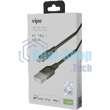 Кабель Vipe VPCBLMFIPVCGRN USB (m)-Lightning (m) 1.2м зеленый