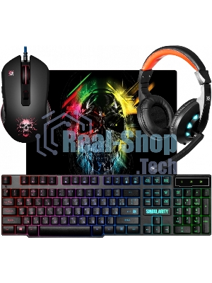 Комплект клавиатура+мышь Defender Singularity MKP-118 проводной, USB, 3200 DPI, чёрный