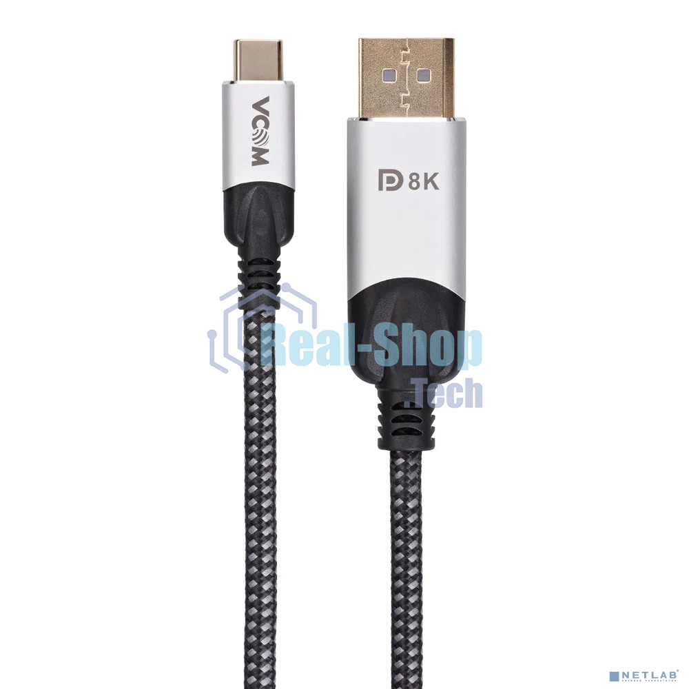 Кабель-адаптер VCOM USB 3.1 Type-Cm --> DP(m) 8K@60Hz, 1,5 м, Alumi Shell,