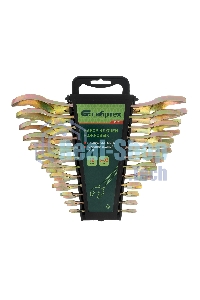 Набор ключей рожковых Сибртех 6-32 мм, 12 шт, желтый цинк