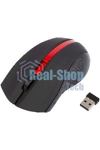 Мышь беспроводная HIPER HOMW-073 черный/красный, 1000 dpi, радиоканал, USB, кнопки - 3