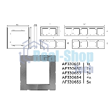Рамка ALFA Platos (Антрацит серый Стекло органическое) 2-ая AF330652