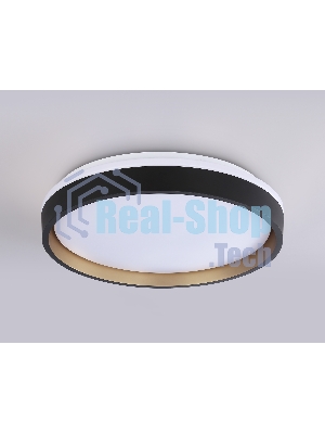 Светодиодный светильник RGB Ambrella light FZ604 BK/GD черный/золото IP20 46W 3000K-6500K+RGB D390*80 (ПДУ ИК)