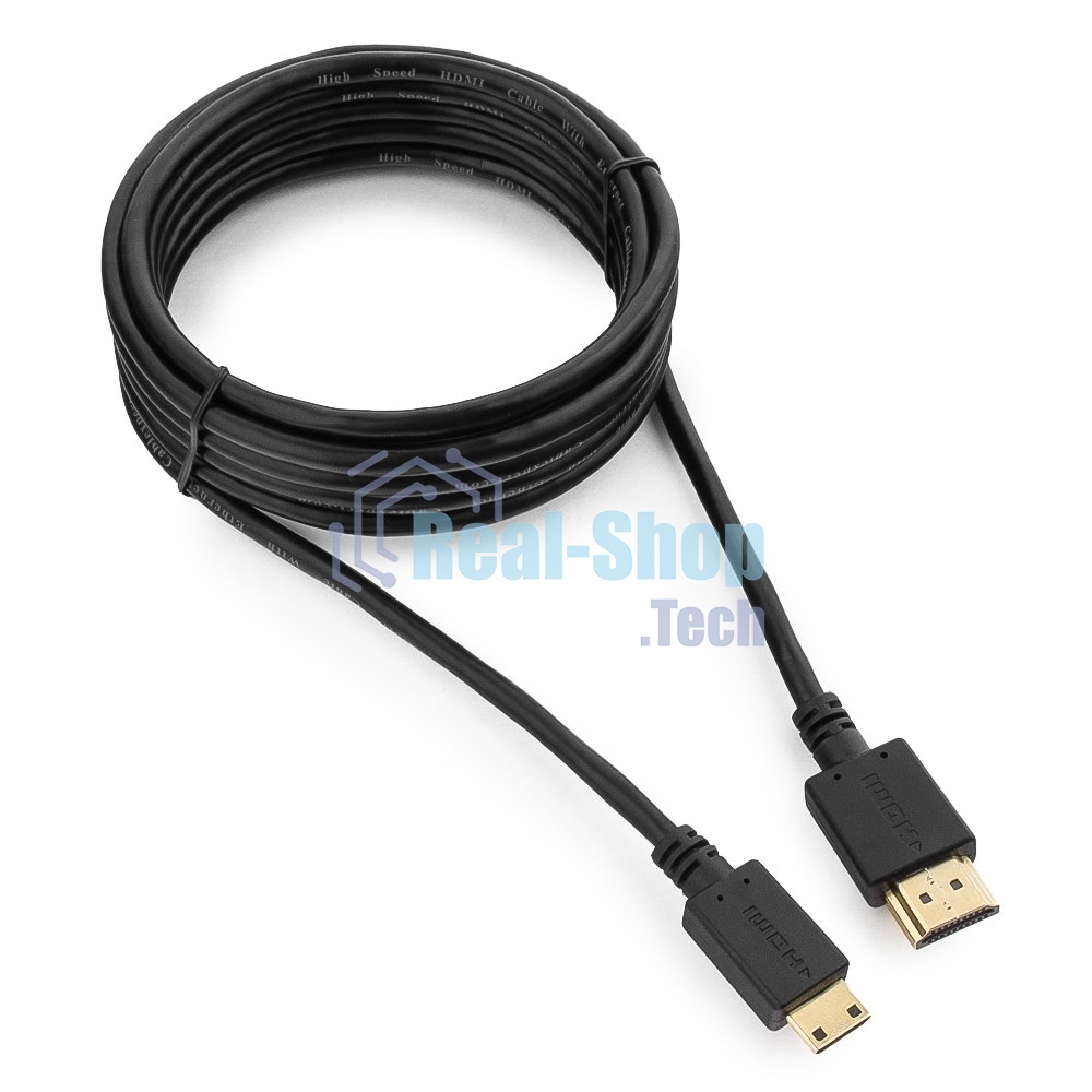 Кабель HDMI-miniHDMI Cablexpert CC-HDMI4C-10, 19M/19M, v2.0, медь, позол.разъемы, экран, 3.0м, черный, пакет