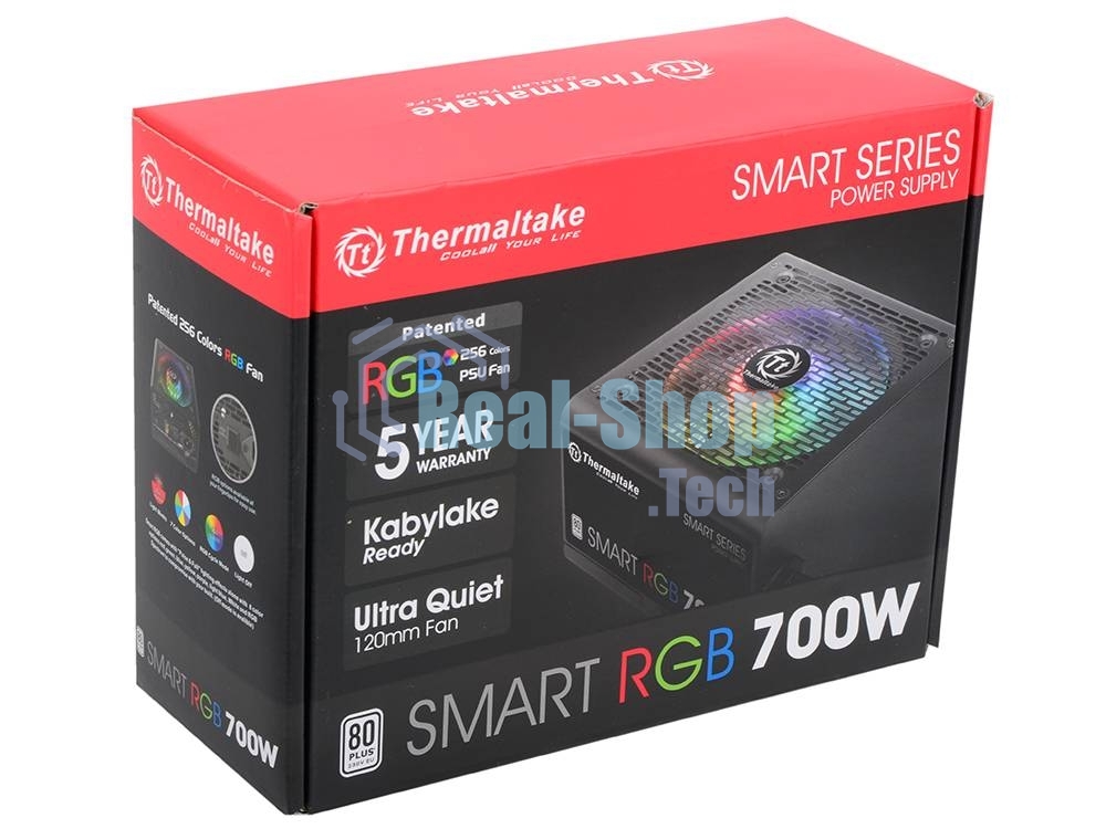 Блок питания Thermaltake Smart RGb (PS-SPR-0700NHSAWE-1), 700Вт, 80 PLUS, 120мм, черный