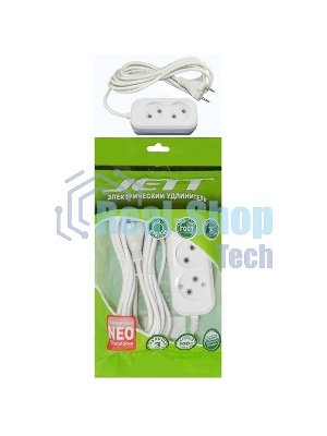 Удлинитель ДЖЕТТ/Sinbo РС-2 без з/м, 2рx3м (провод ПВС 2х0,75) 155-103