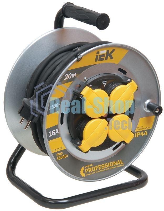 Удлинитель на мет. катушке 4х20 м с заземл. 16А IP44 УК20 