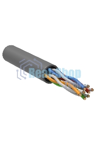 Кабель связи витая пара U/UTP, cat.5e, 4 пары 24AWG solid, 305м, ПВХ, серый