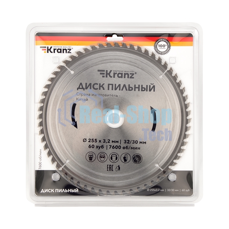 Диск пильный Kranz 255 мм х 60 зуб х 32/30 мм