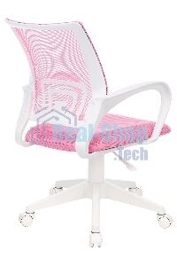 Кресло компьютерное Бюрократ CH-W695NLT TW-06A TW-13A розовый, сетка/ткань, крестовина пластик, пластик белый