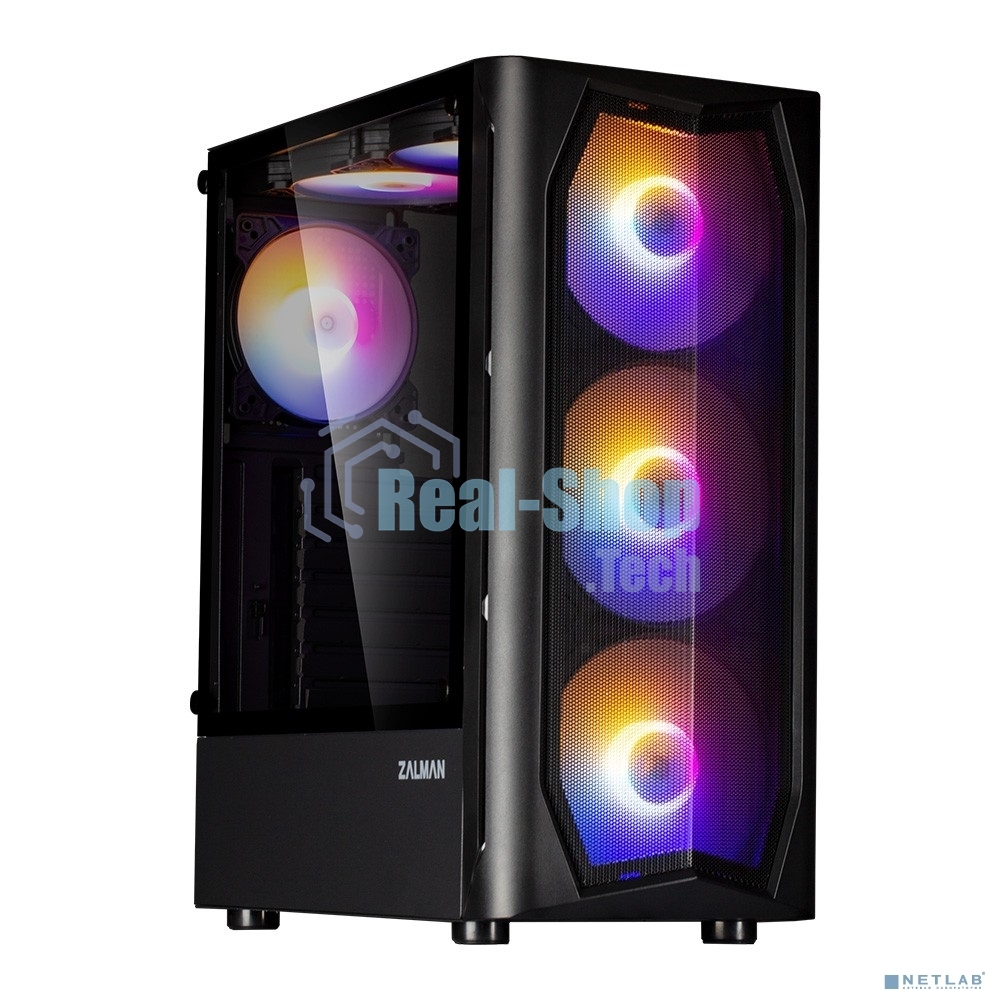 Компьютерный корпус MidiTower Zalman N4 black (ATX,Window, 6xRGb fan, USB 2.0 x2, USB 3.0x1, без БП) (N4 rev.1)