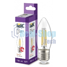 Лампа светодиодная LED 7вт Е27 теплый свеча FILAMENT