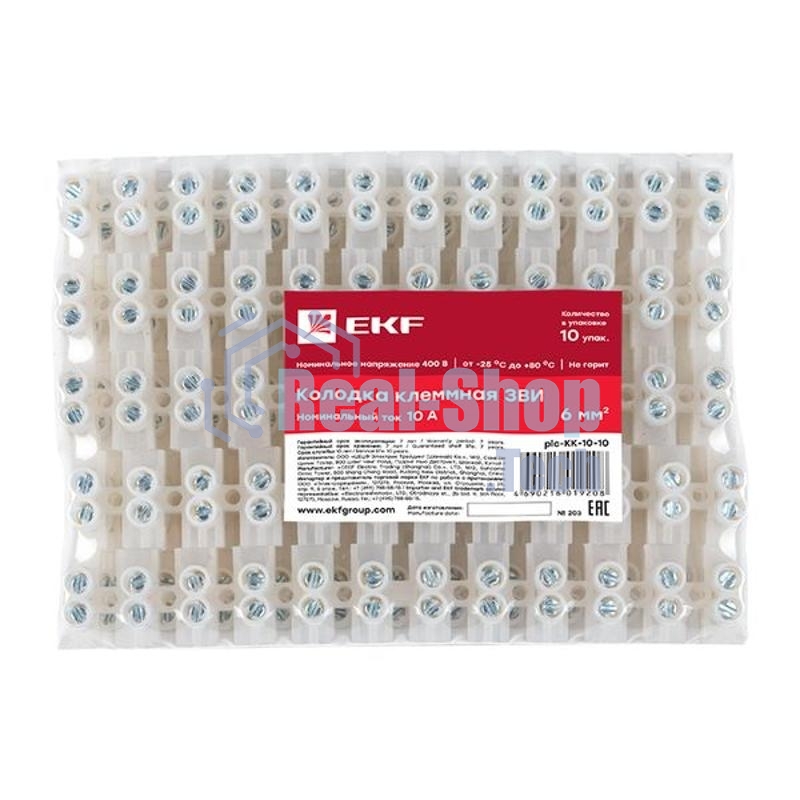 Колодка клеммная (10мм) EKF plc-KK-10-10 10А EKF PROxima