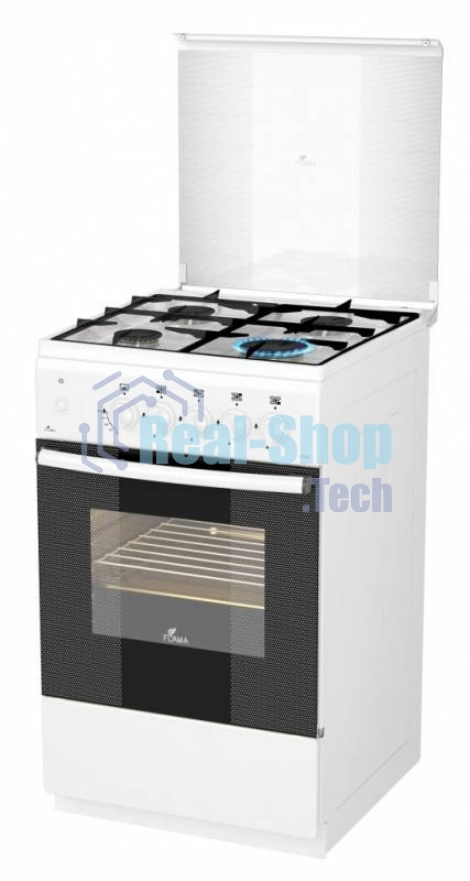 Газовая плита Flama FG 2411 W белый, конфорок 4 шт, духовка 50 л, 50 см x 85 см x 60 см