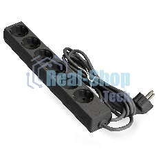 Удлинитель ExeGate ECE-6-3B (EX285831RUS), черный, 3 м, евровилка с заземлением, 6 евророзеток с заземлением, 2200 Вт