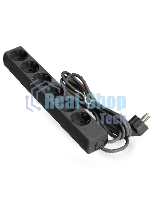 Удлинитель ExeGate ECE-6-3B (EX285831RUS), черный, 3 м, евровилка с заземлением, 6 евророзеток с заземлением, 2200 Вт