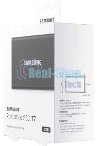 Внешний SSD Samsung T7, 2TB, USB 3.2 Gen 2 Type-C, R/W 1050/1000, титан