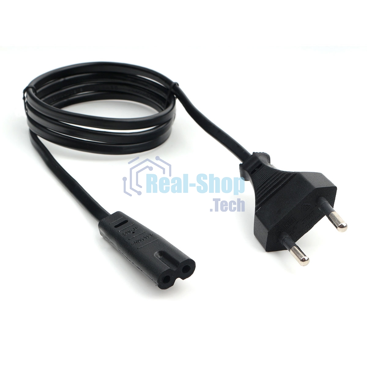 Кабель питания аудио/видео Cablexpert PC-184/2-1М, 1м, CEE 7/16 - C7, 2-pin, 2х0,5, черный, пакет