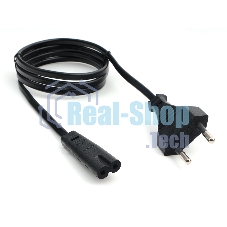 Кабель питания аудио/видео Cablexpert PC-184/2-1М, 1м, CEE 7/16 - C7, 2-pin, 2х0,5, черный, пакет