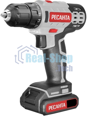 Дрель-шуруповерт аккумуляторная Ресанта ДА-50Л2-18А 75/14/9, Аккумуляторная, 18В, 2 АКБ, Кейс