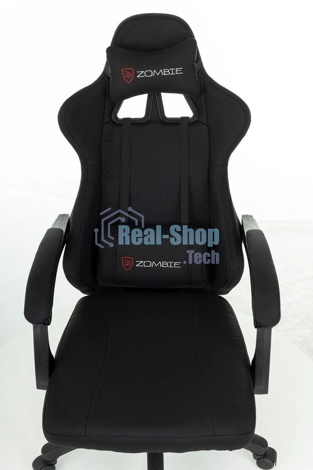 Кресло игровое Zombie Rudger черный с подголов. крестов. пластик