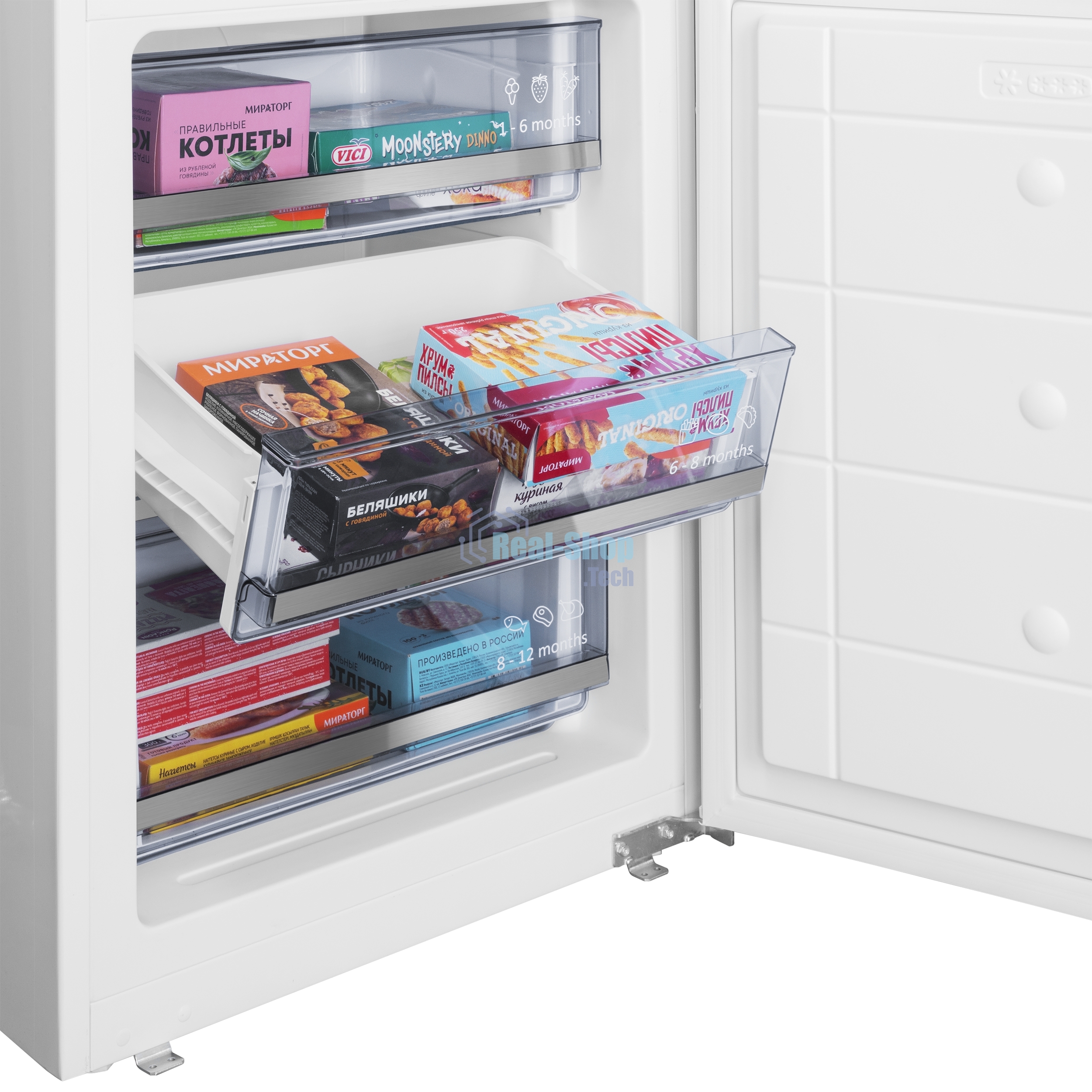 Встраиваемый холодильник Maunfeld MBF193SLFWGR Inverter белый двухкамерный 229/76 л морозилка снизу