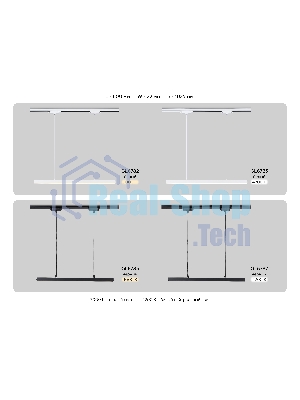 Трековый однофазный подвесной светодиодный светильник Ambrella light GL6785 BK черный LED 24W 3000K 600*22*1025