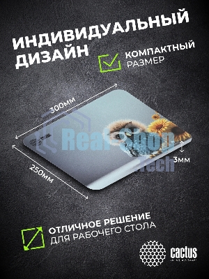 Коврик для мыши Cactus Owl gray рисунок 300x50x3мм (CS-MPC-D12M)