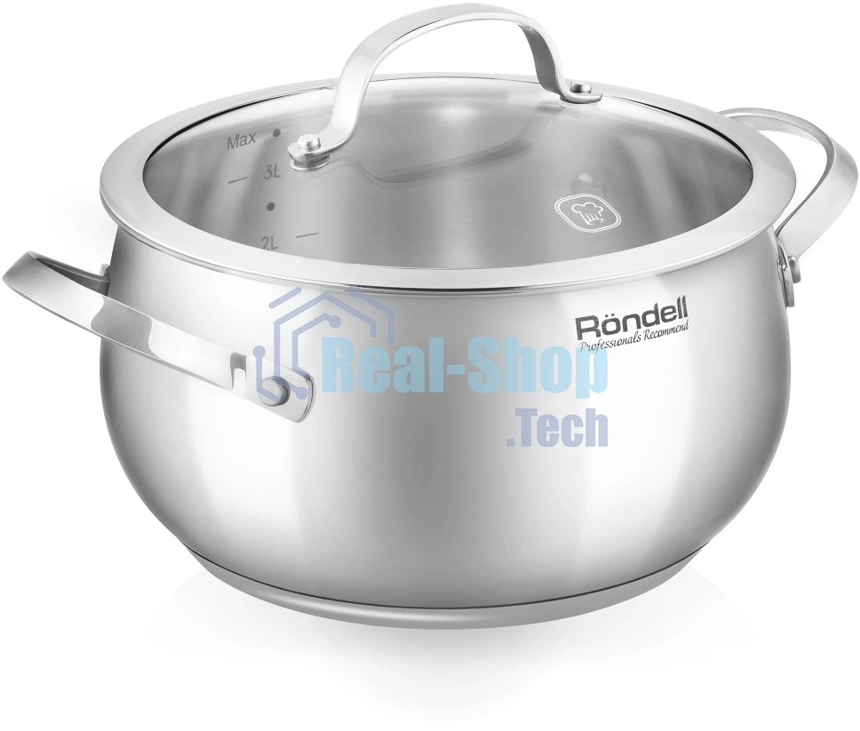 Кастрюля Rondell Calypso RDS-1671 3.8л. d=20см (с крышкой) сталь