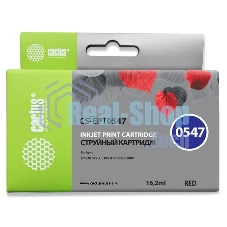 Картридж струйный Cactus CS-EPT0547 красный (16,2 мл) для Epson Stylus Photo R800/R1800